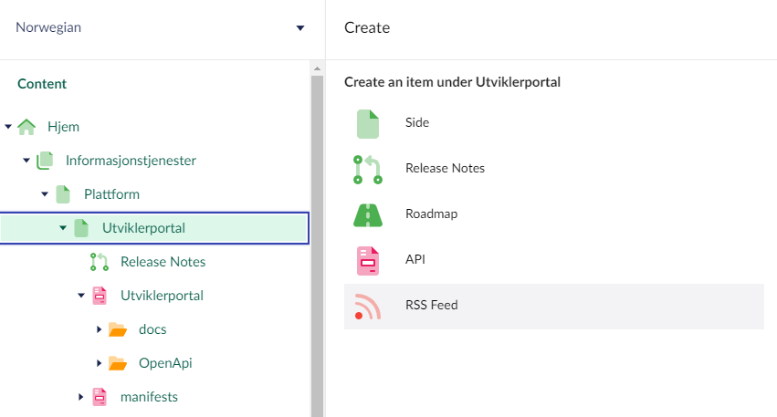 Rss i Umbraco‑innholdstreet